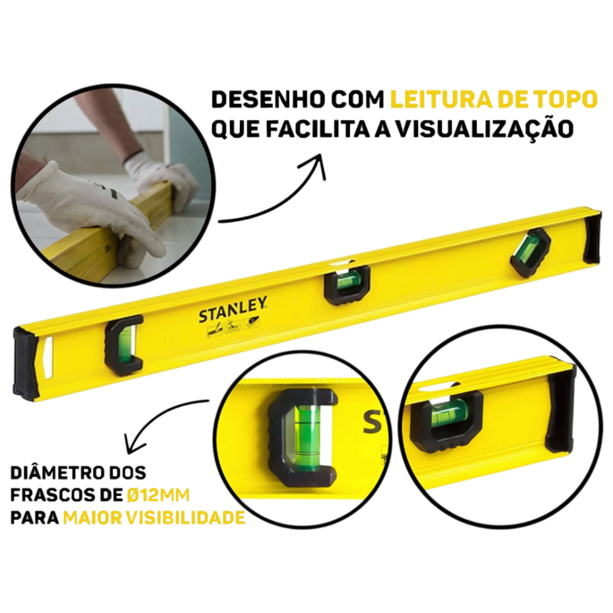 NIVEL BOLHA 18" (460MM) ALUMINIO STANLEY STHT42073-LA - Image 3
