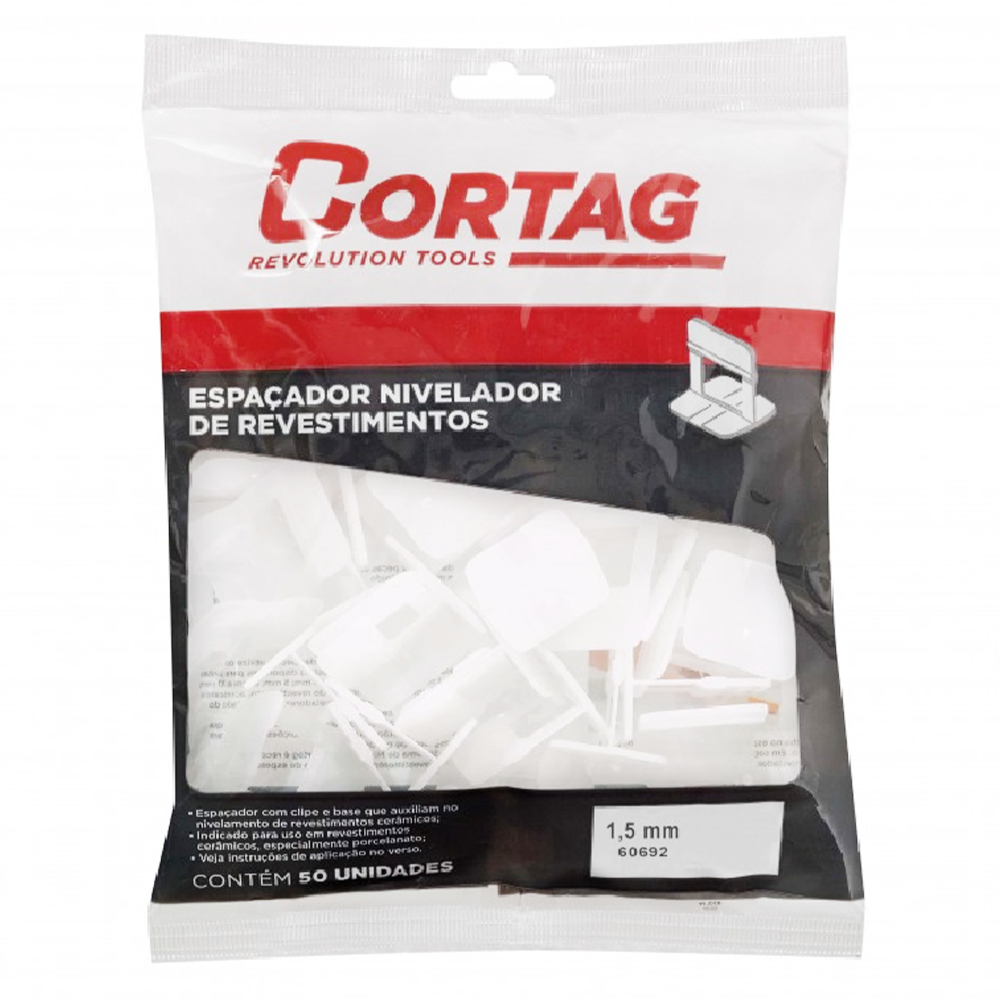 ESPAÇADOR NIVELADOR 1.5MM CORTAG 60692 COM 50 UNIDADE