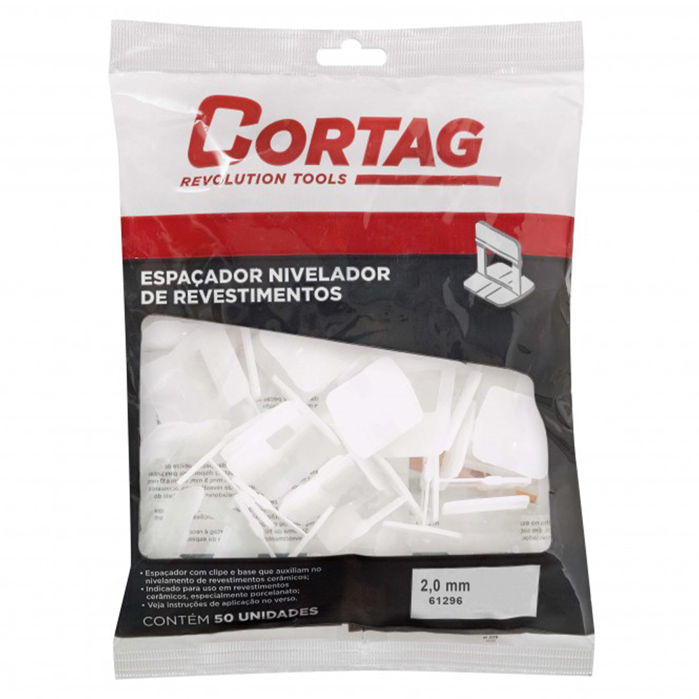 ESPAÇADOR NIVELADOR 2.0MM CORTAG 61296 COM 50 UNIDADE