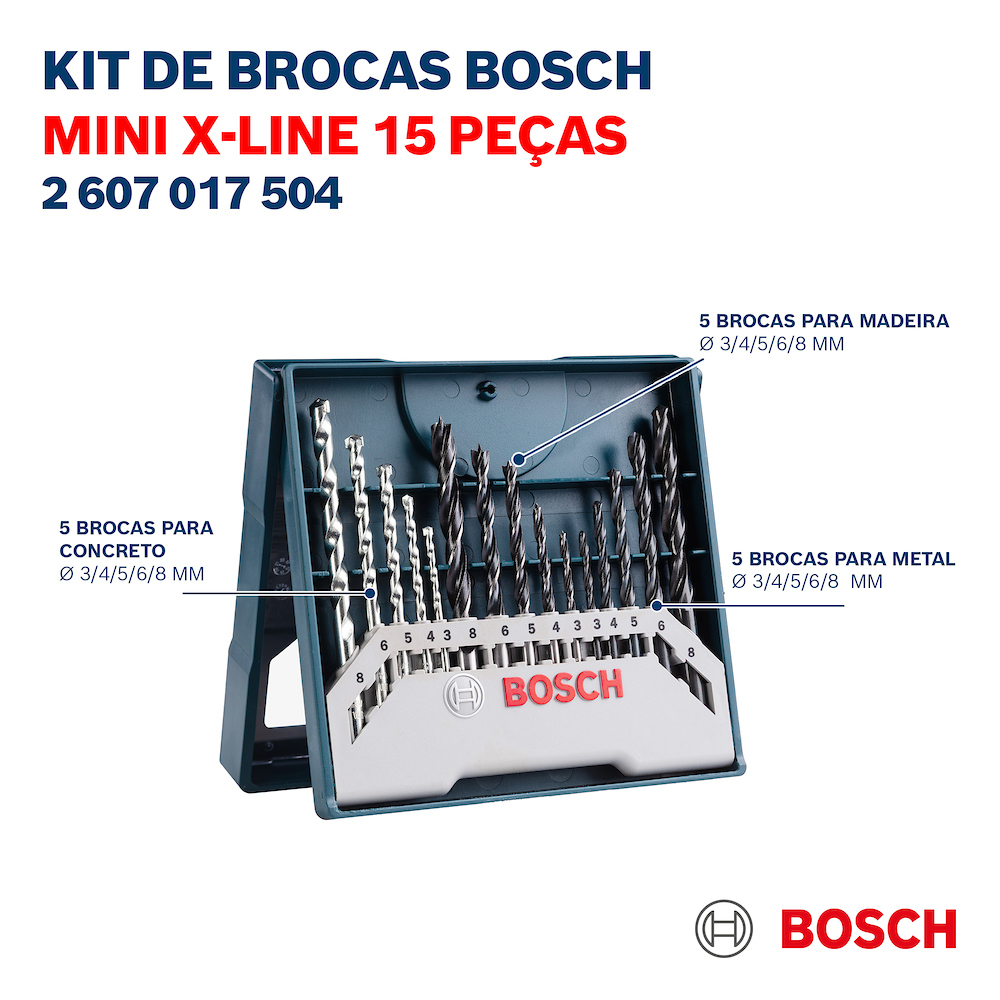 MINI XLINE COM 15 BROCAS PARA PERFURAR BOSCH 2607017504 - Image 4