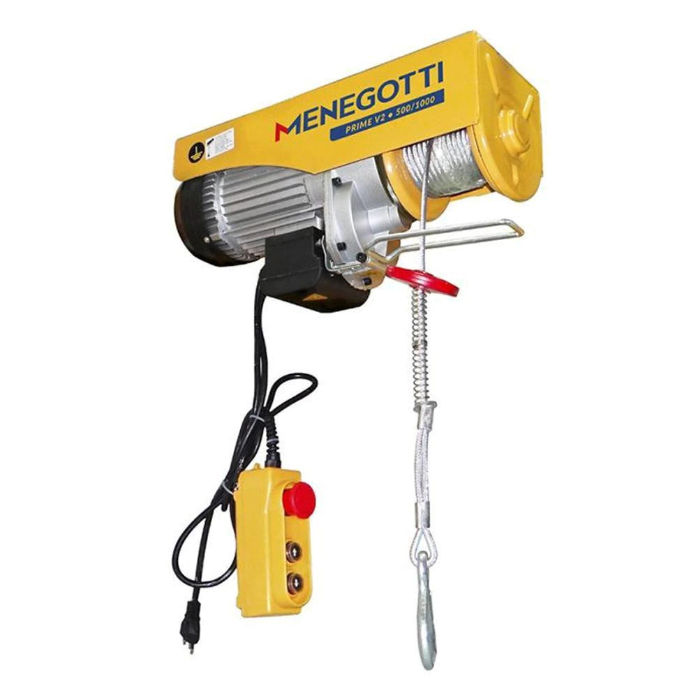 GUINCHO DE COLUNA PRIME V2 ELETRICO USO CONTINUO 500/1000KG 12/6M MENEGOTTI 40231021 220V