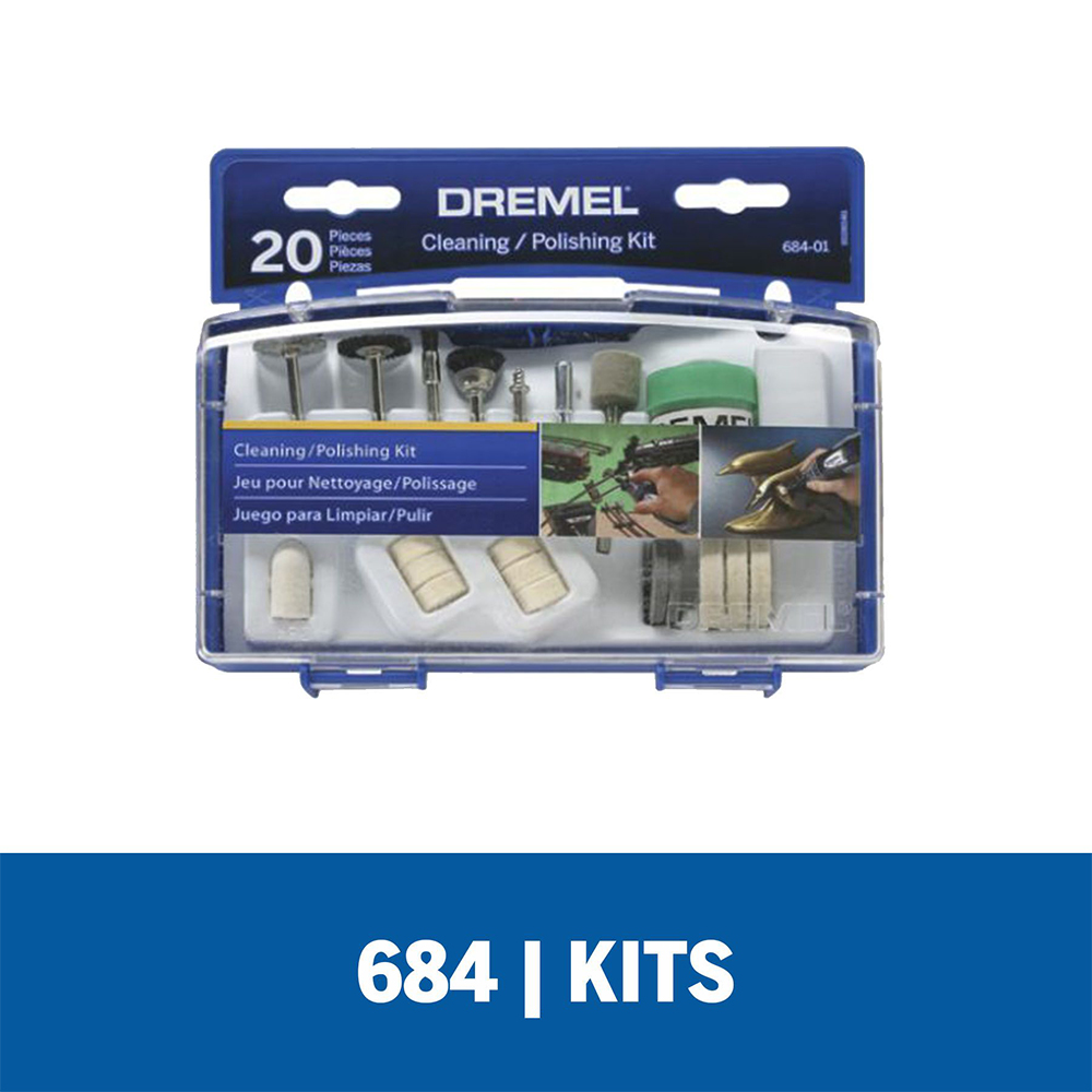 KIT DE ACESSÓRIOS 684-01 PARA LIMPAR E POLIR 20 PEÇAS DREMEL 26150684AA