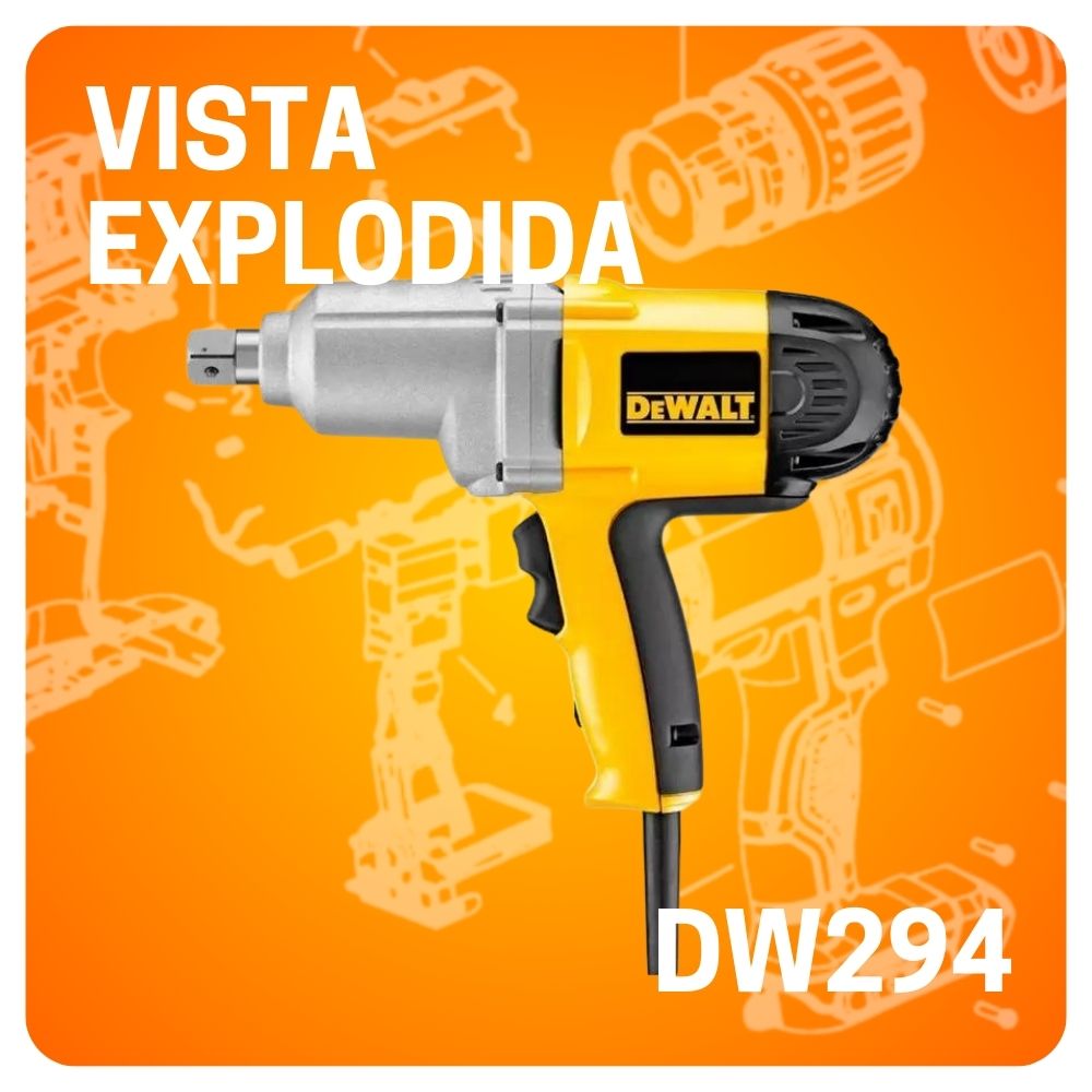 VISTA EXPLODIDA PEÇAS CHAVE DE IMPACTO DEWALT DW294