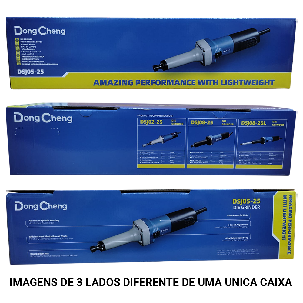 RETIFICA RETA COM PINÇA 25MM E 1" 550W DONGCHENG DSJ05-25 220V COM CONTROLE DE VELOCIDADE - Imagem 3