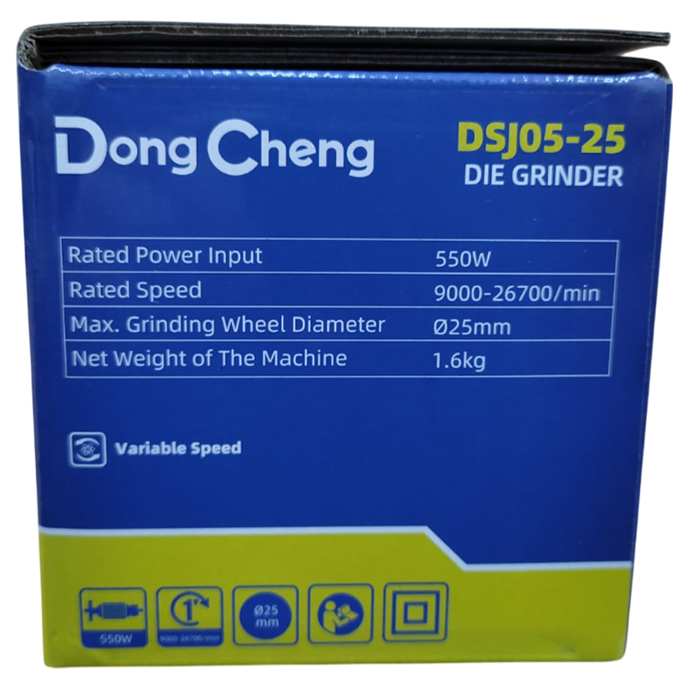RETIFICA RETA COM PINÇA 25MM E 1" 550W DONGCHENG DSJ05-25 220V COM CONTROLE DE VELOCIDADE - Imagem 4