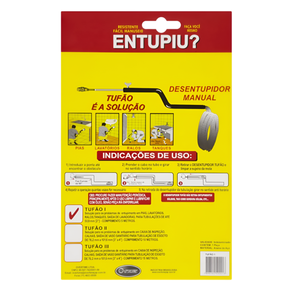 DESENTUPIDOR PARA ENCANAMENTO TUFÃO I 05 METROS OVERTIME - Image 2