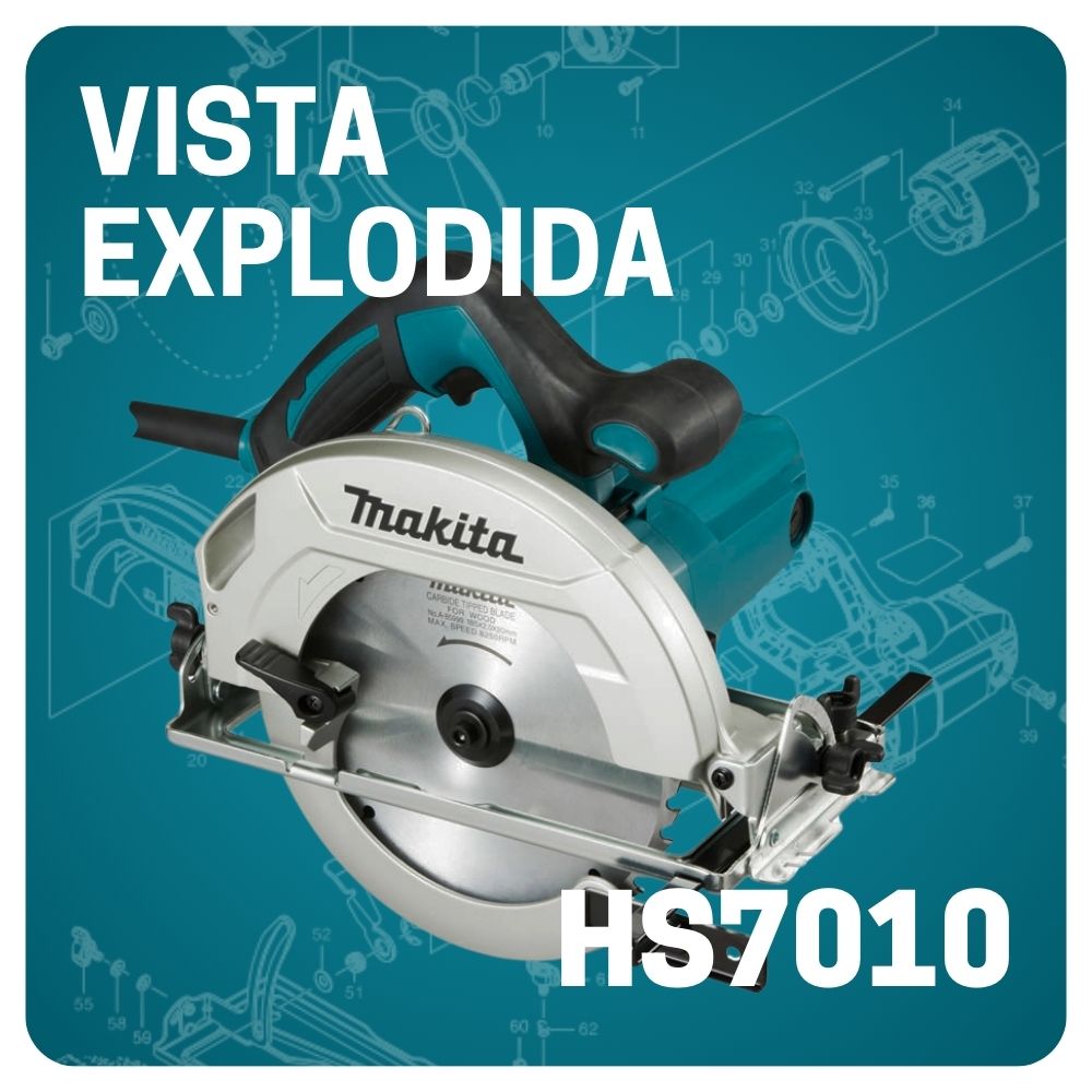 VISTA EXPLODIDA PEÇAS SERRA CIRCULAR MAKITA HS7010
