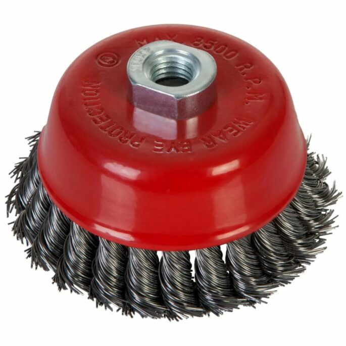 ESCOVA DE AÇO COPO TORCIDO 100MM ROSCA M14 MTX 746289