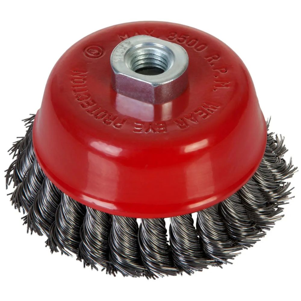 ESCOVA DE AÇO COPO TORCIDO 100MM ROSCA M14 MTX 746289