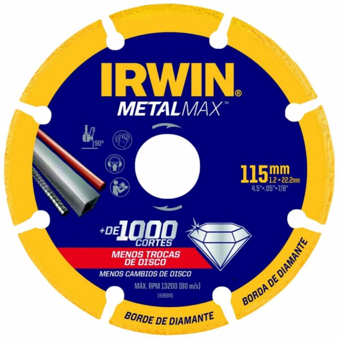 DISCO DE CORTE METALMAX 115MM/4-1/2"X22.23MM / 7/8” IRWIN 1998845