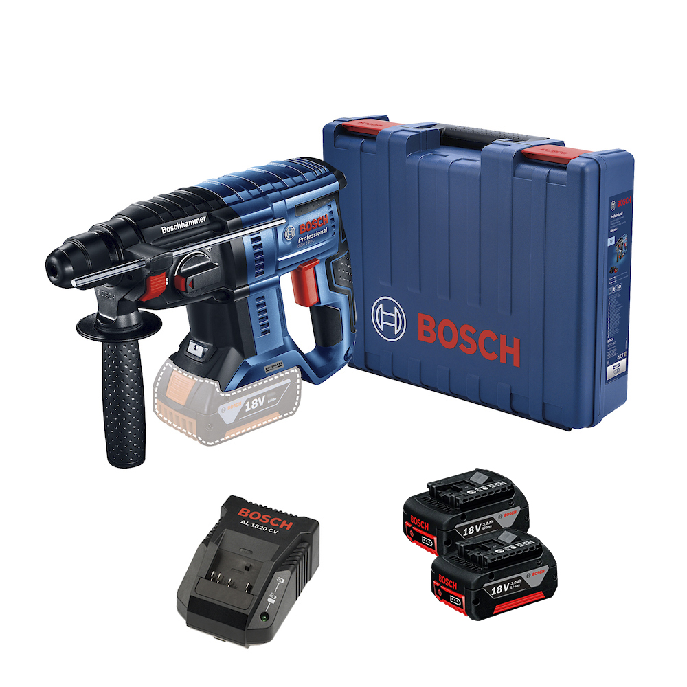 MARTELO PERFURADOR SDS-PLUS 02 BATERIAS BOSCH 06119110E2 GBH180-LI CARREGADOR 220V