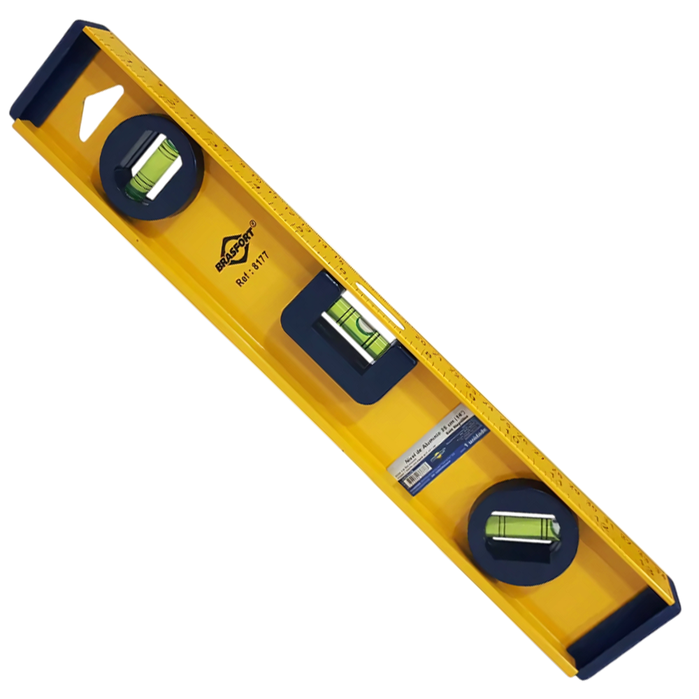 NIVEL ALUMINIO BASE MAGNETICA 14" (350MM) BRASFORT 8177
