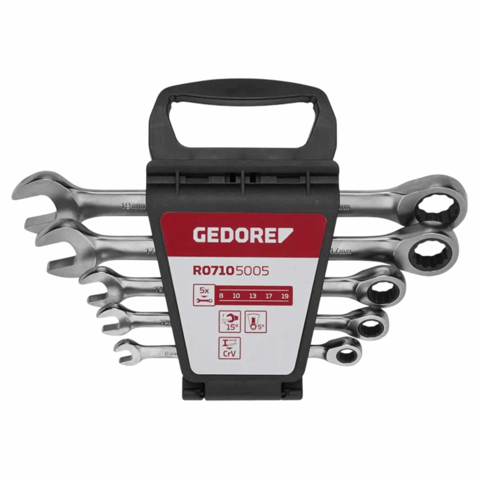 JOGO DE CHAVE COMBINADA COM CATRACA 8-19MM 5 PEÇAS GEDORE RED 3300849 R07105005