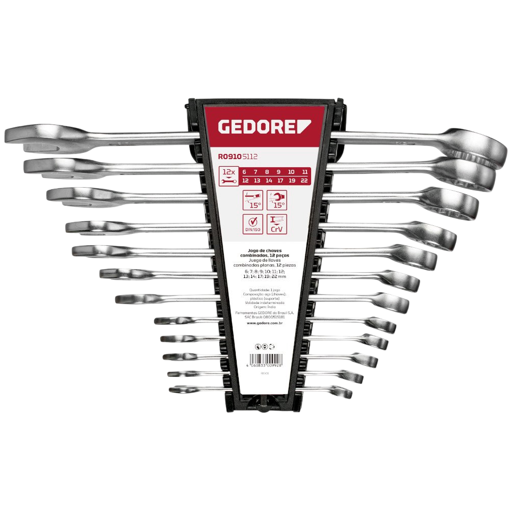 JOGO DE CHAVE COMBINADA 6-22MM COM 12 PEÇAS GEDORE RED 3365197 R09105112