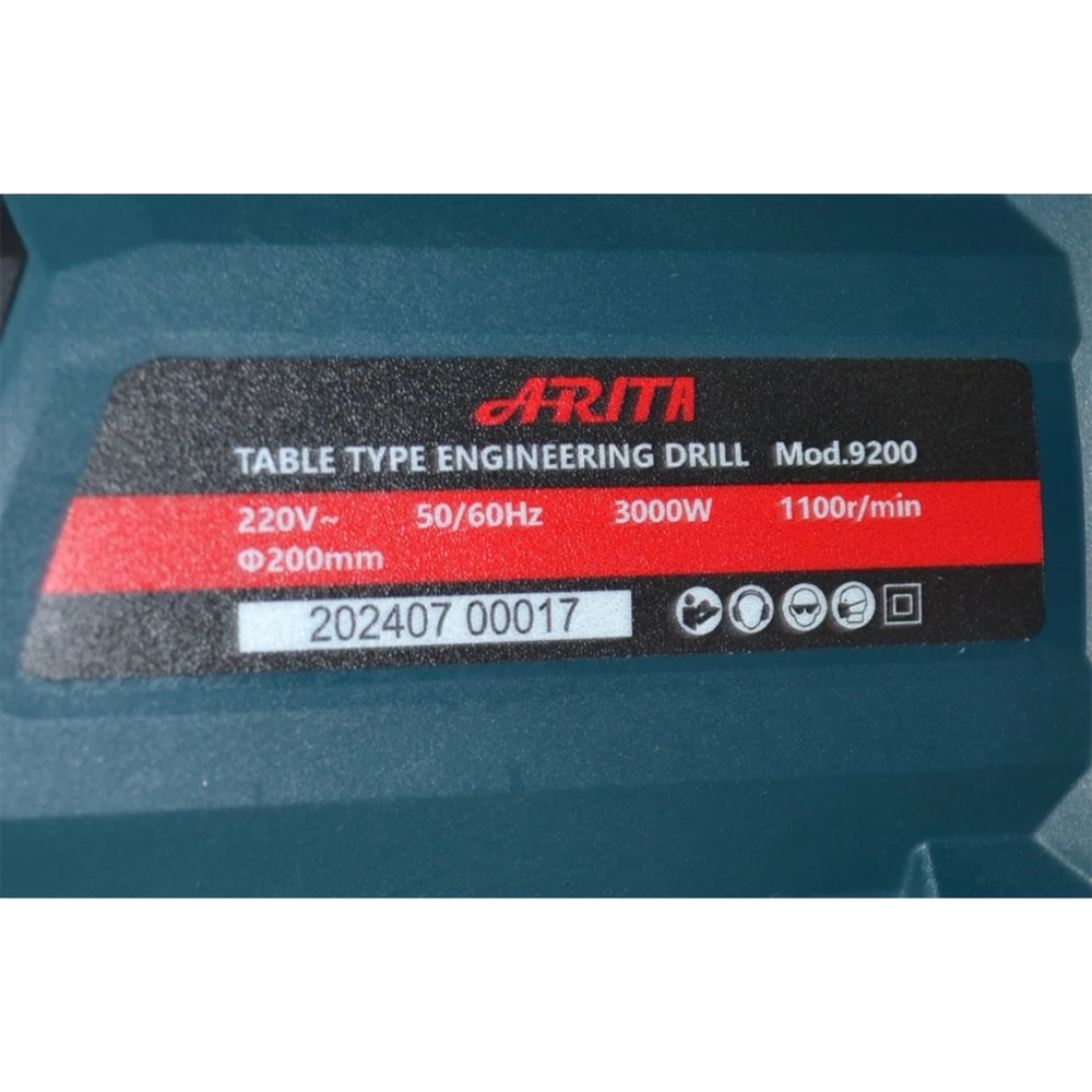 PERFURATRIZ DE COLUNA ARITA 9200 3000W 220V ROSCA 1.1/4 CAPACIDADE 200MM SEM REGULAGEM DE ANGULO - Image 3