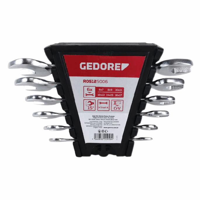 JOGO DE CHAVE FIXA 6-17MM COM 6 PEÇAS GEDORE RED 3365210 R05125006