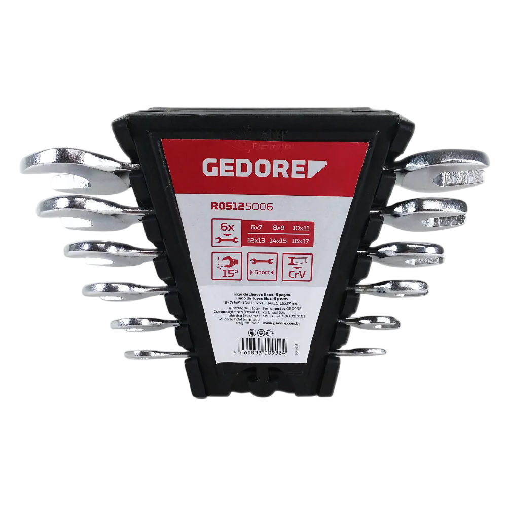 JOGO DE CHAVE FIXA 6-17MM COM 6 PEÇAS GEDORE RED 3365210 R05125006