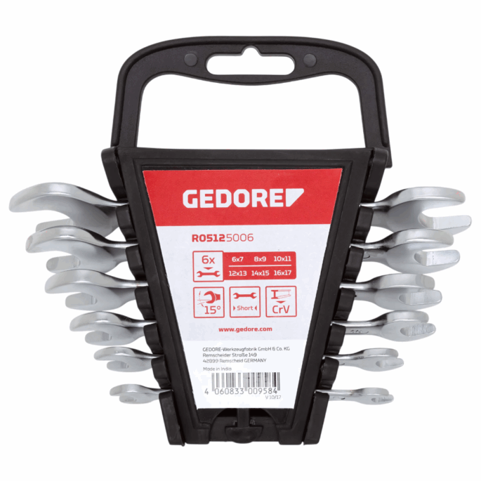 JOGO DE CHAVE FIXA 6-17MM COM 6 PEÇAS GEDORE RED 3365210 R05125006 - Image 3