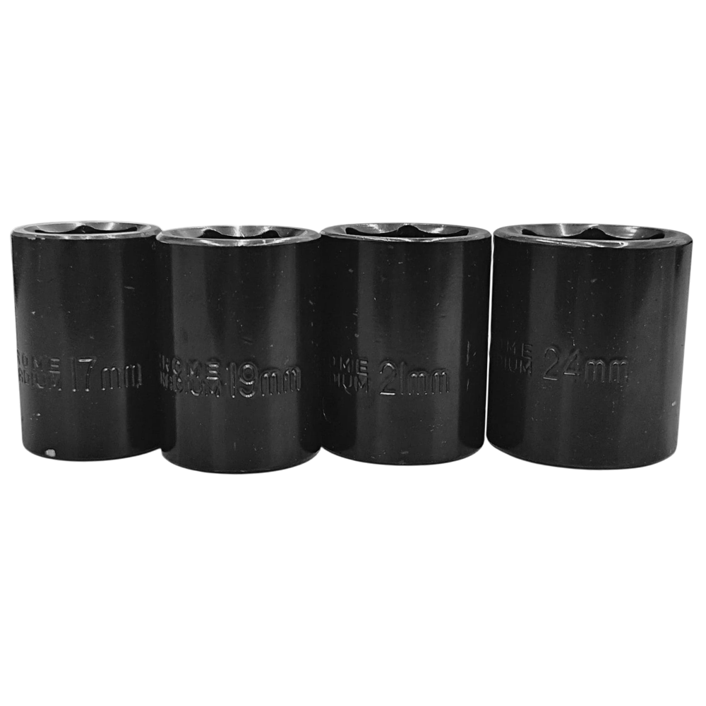 JOGO DE SOQUETE DE IMPACTO SEXTAVADO 1/2" COM 9 PEÇAS - TAMANHO 9,10,11,13,14,17,19,21,24MM COMPRIMENTO 38MM PUMA IS1001 - Image 2