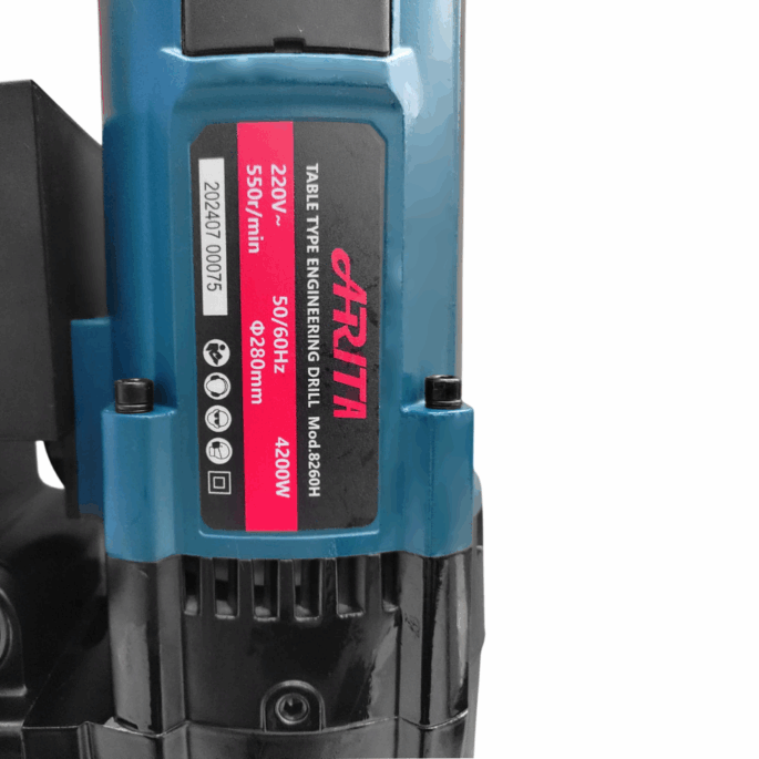 PERFURATRIZ DE COLUNA ARITA 8260H 4200W 220V ROSCA 1.1/4 CAPACIDADE 280MM S/ REGULAGEM DE ANGULO - Imagem 5