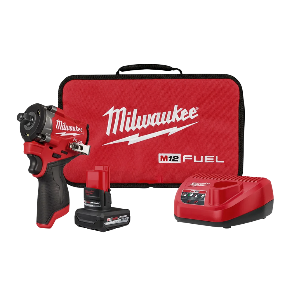 CHAVE DE IMPACTO 1/2" A BATERIA 12V M12 FUEL 542NM MILWAUKEE 2563-159N - COM 01 BATERIA 5.0AH, 01 CARREGADOR E BOLSA