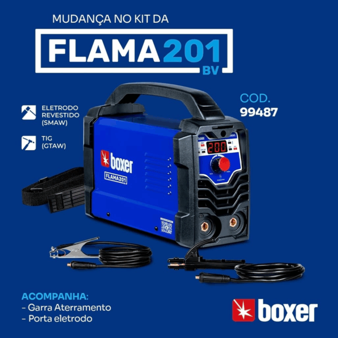 INVERSORA DE SOLDA 200A BIVOLT BOXER FLAMA201BV 99487