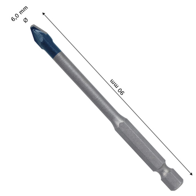 BROCA MULTIMATERIAL EXPERT HEX9 HARD CERAMIC 06X90MM BOSCH 2608900590 - ENCAIXE HEXAGONAL 1/4 - Image 3