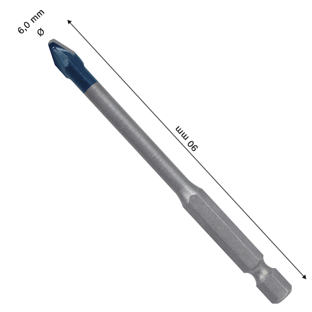 BROCA MULTIMATERIAL EXPERT HEX9 HARD CERAMIC 06X90MM BOSCH 2608900590 - ENCAIXE HEXAGONAL 1/4 - Image 3