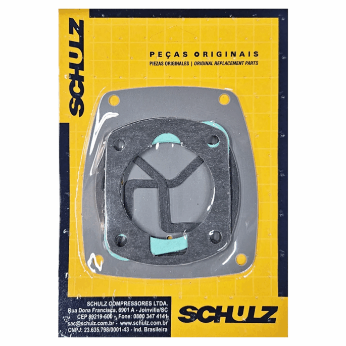 CONJUNTO JUNTAS SORTIDAS DE VEDAÇÃO COM 07 PEÇAS, PARA VEDAÇÃO DO AR NO COMPRESSOR DE AR CSV 5,2 E CSV 10 PRO SCHULZ 830.2108-0