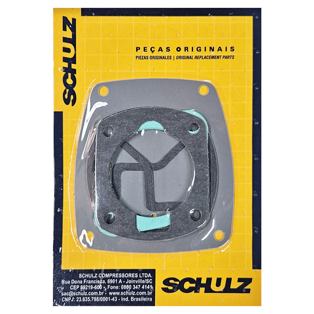 CONJUNTO JUNTAS SORTIDAS DE VEDAÇÃO COM 07 PEÇAS, PARA VEDAÇÃO DO AR NO COMPRESSOR DE AR CSV 5,2 E CSV 10 PRO SCHULZ 830.2108-0