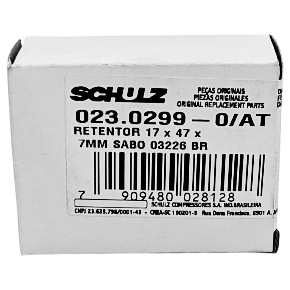 RETENTOR DE BORRACHA NITRÍLICA COM ALMA METÁLICA DIÂMETRO INTERNO 17 X DIÂMETRO EXTERNO 47 X LARGURA 7,0MM PARA COMPRESSOR SCHULZ 023.0299-0/AT - Image 4