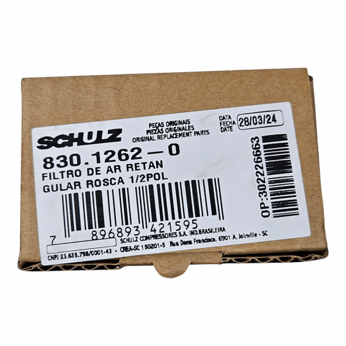 FILTRO DE AR, ROSCA 1/2", COM ELEMENTO FILTRANTE, CORPO EXTERNO EM PLASTICO PARA COMPRESSOR L10/15BR SCHULZ 830.1262-0 - Image 6
