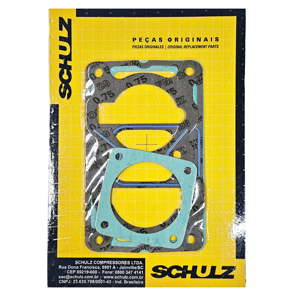 CONJUNTO JUNTAS SORTIDAS DE VEDAÇÃO COM 04 PEÇAS, PARA COMPRESSOR DE AR CSL10/15 BRAVO SCHULZ 830.1895-0