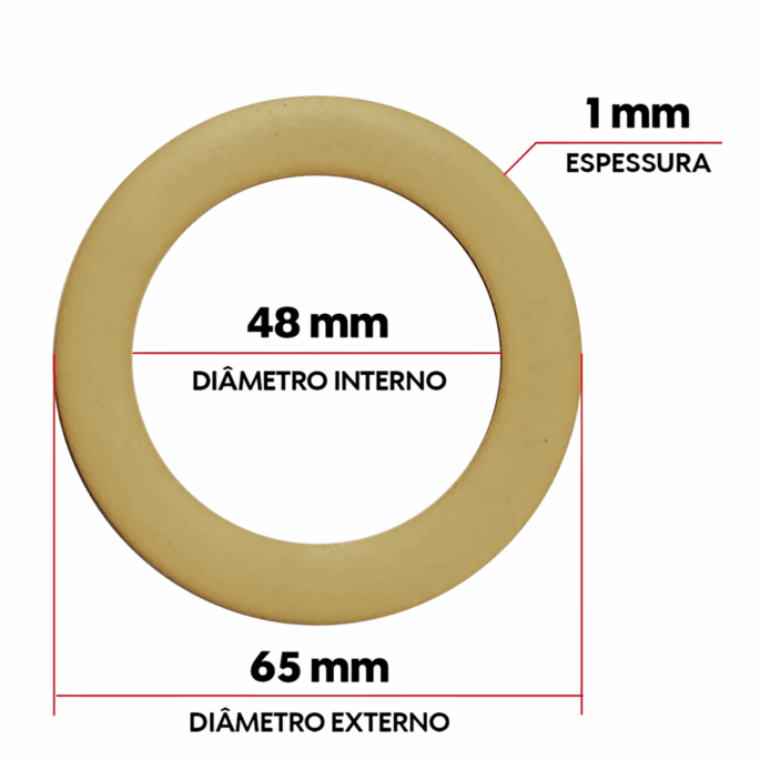 ANÉIS DO PISTÃO, D: 65mm x 48mm x 1mm, COM 2 PEÇAS, PARA COMPRESSOR DE AR CSD5 E CSD9 SCHULZ 000.0553-0/AT - Image 2