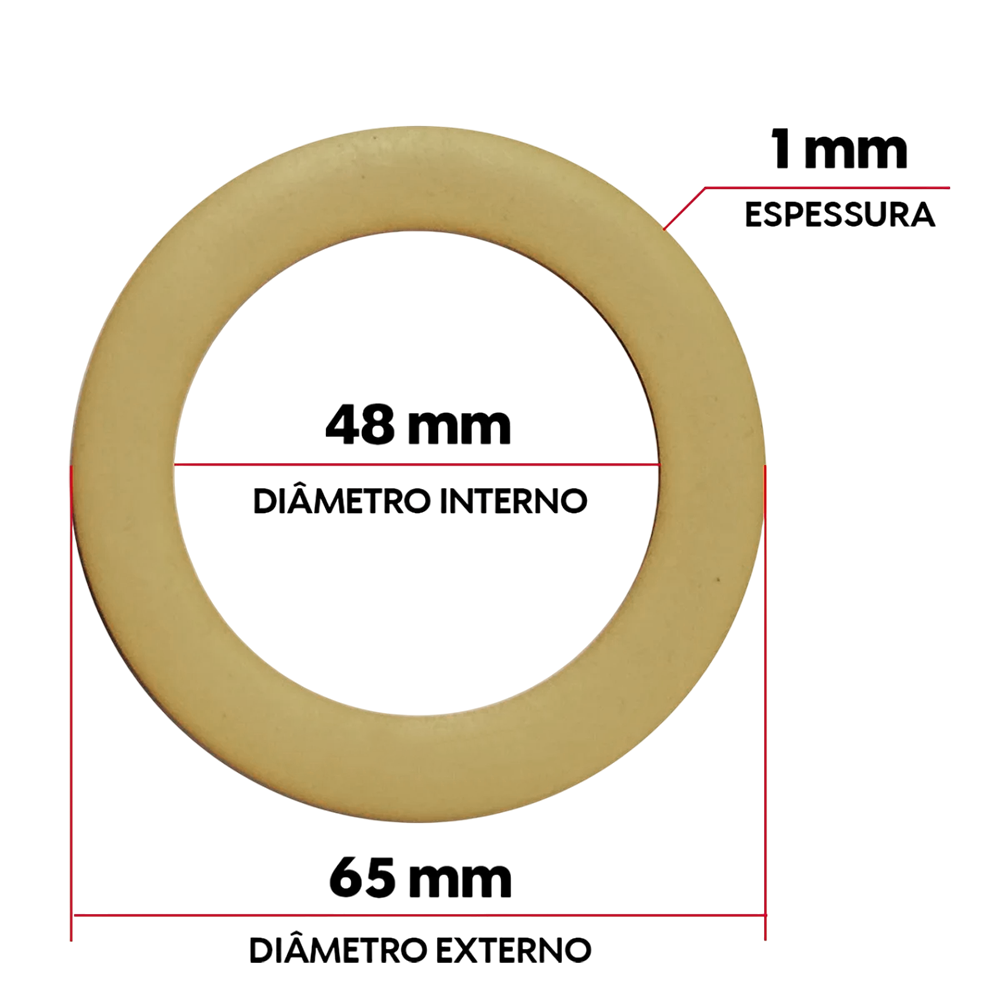 ANÉIS DO PISTÃO, D: 65mm x 48mm x 1mm, COM 2 PEÇAS, PARA COMPRESSOR DE AR CSD5 E CSD9 SCHULZ 000.0553-0/AT - Image 2