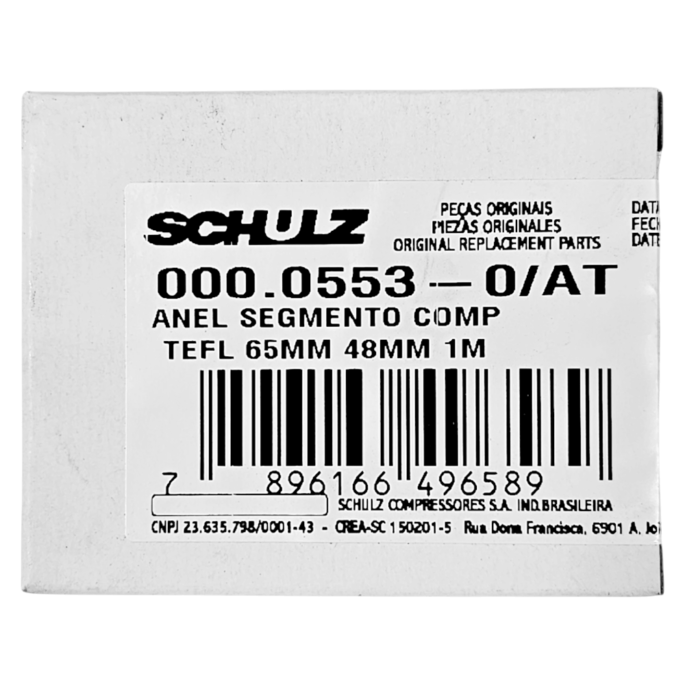 ANÉIS DO PISTÃO, D: 65mm x 48mm x 1mm, COM 2 PEÇAS, PARA COMPRESSOR DE AR CSD5 E CSD9 SCHULZ 000.0553-0/AT - Image 3