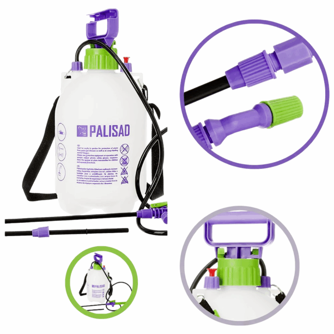 PULVERIZADOR MANUAL 5 LITROS COM BOMBA, MANGUEIRA E ASPERSOR PALISAD 647408 - Image 3