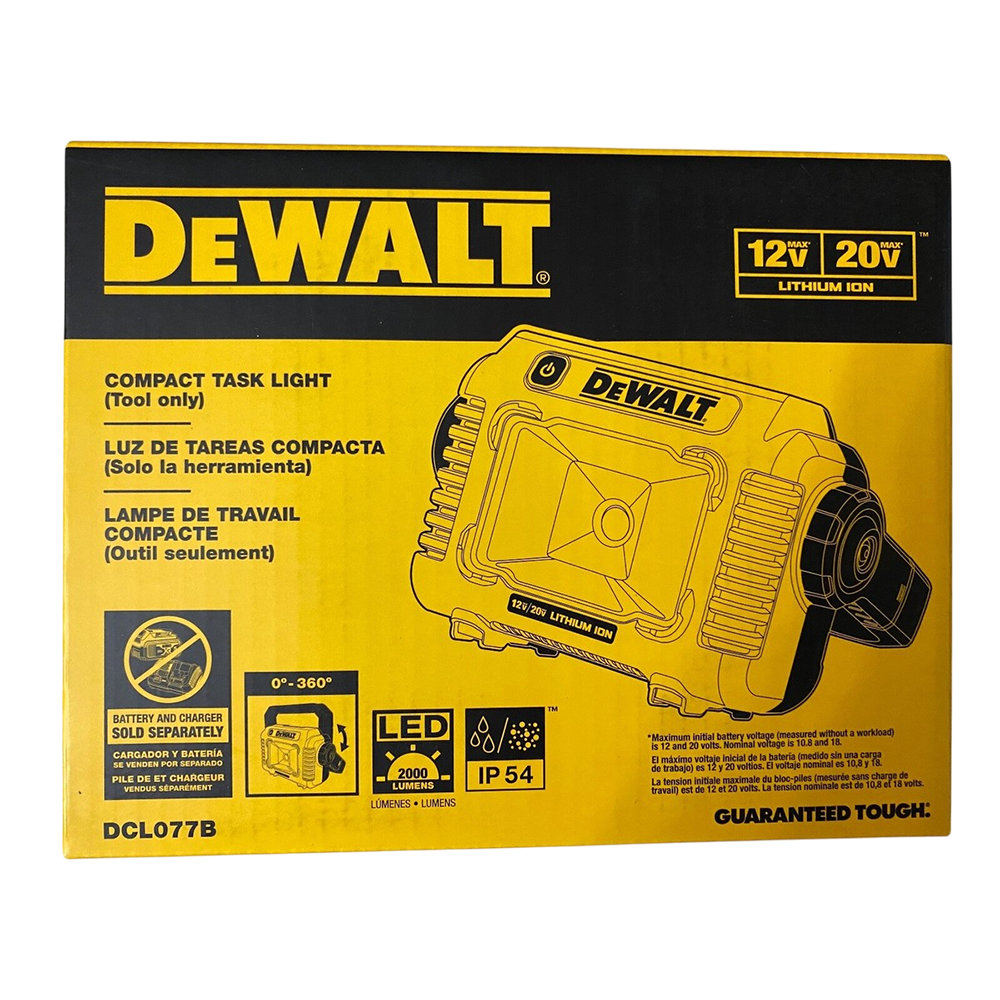 LANTERNA/REFLETOR LED A BATERIA 12V/20V E FLEXVOLT DEWALT DCL077B TASK LIGHT 2000 LUMENS- SOMENTE A MAQUINA - Image 4