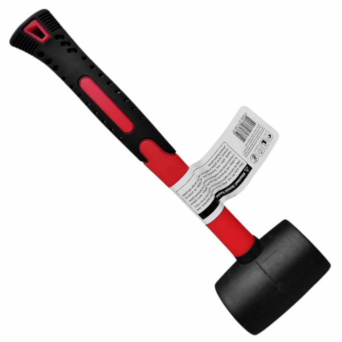 MARTELO DE BORRACHA PRETA 225G CABO EM FIBRA DE VIDRO MTX 111759 - Image 2