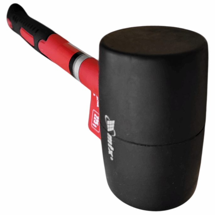 MARTELO DE BORRACHA PRETA 225G CABO EM FIBRA DE VIDRO MTX 111759 - Image 3