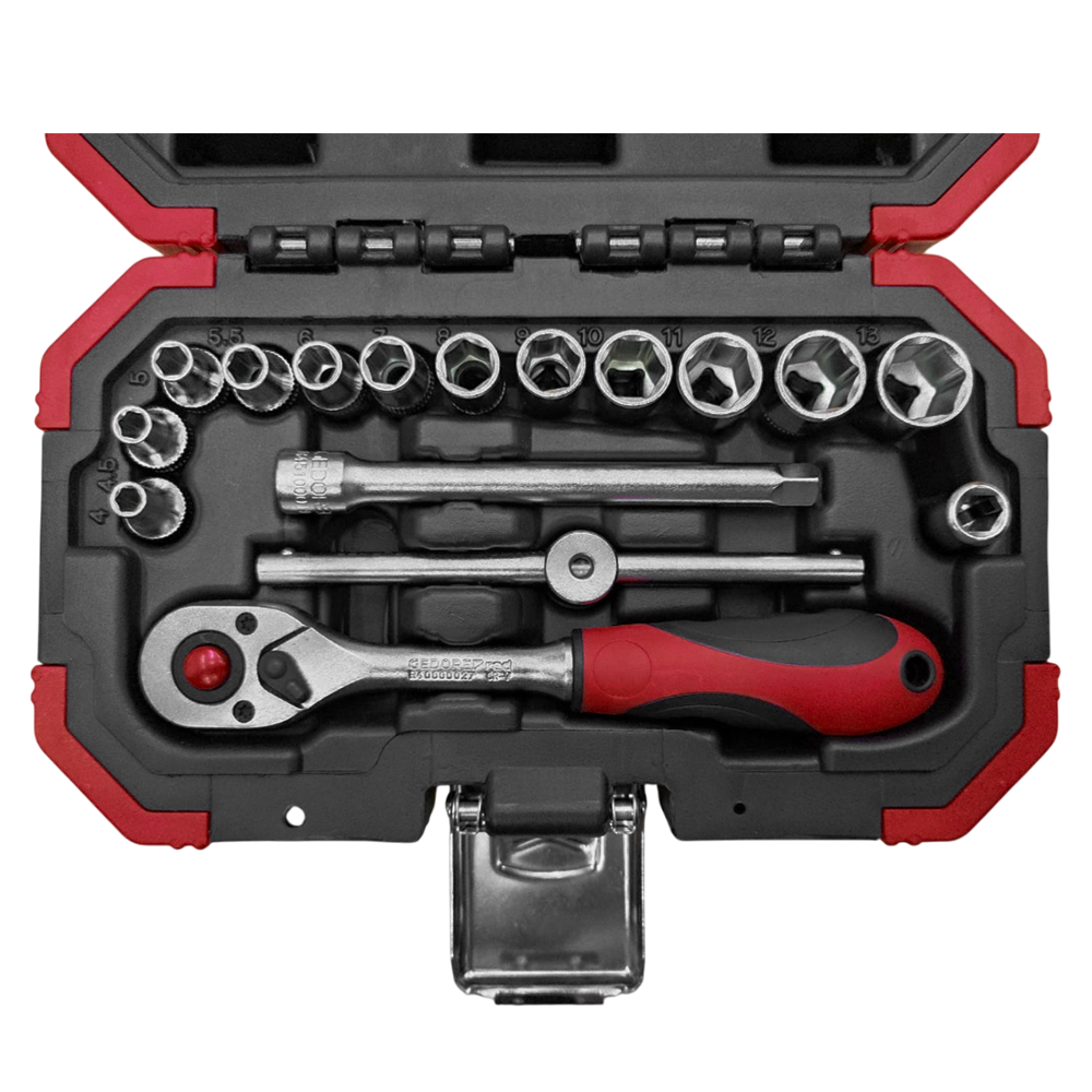 JOGO DE SOQUETE 1/4" SEXTAVADO 4-13MM COM 16 PEÇAS GEDORE RED 3300050 R49003016 - Image 4