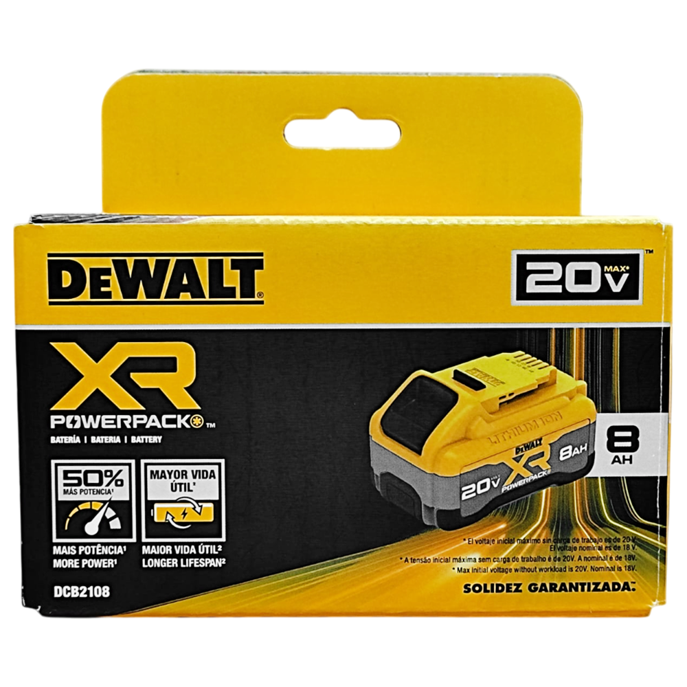 BATERIA COMPACTA 20V MAX 8.0AH DEWALT DCB2108B3 BATERIA POWERSTACK - Image 3