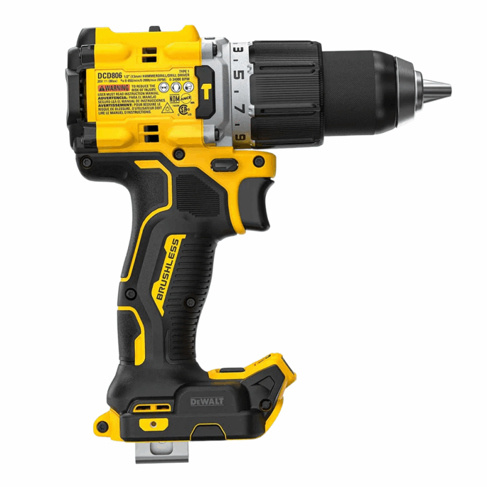 PARAFUSADEIRA/FURADEIRA DE IMPACTO 1/2" A BATERIA 20V BRUSHLESS E-CLUTH DEWALT DCD806B-B3 - SOMENTE A MAQUINA - Image 3