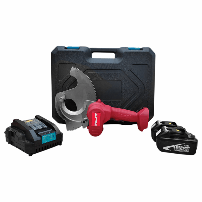 CORTADOR DE CABOS A BATERIA 18V RILIT EC-75M PARA CABO ATÉ 75MM - COM 02 BATERIAS 4.0AH, CARREGADOR BIVOLT E MALETA