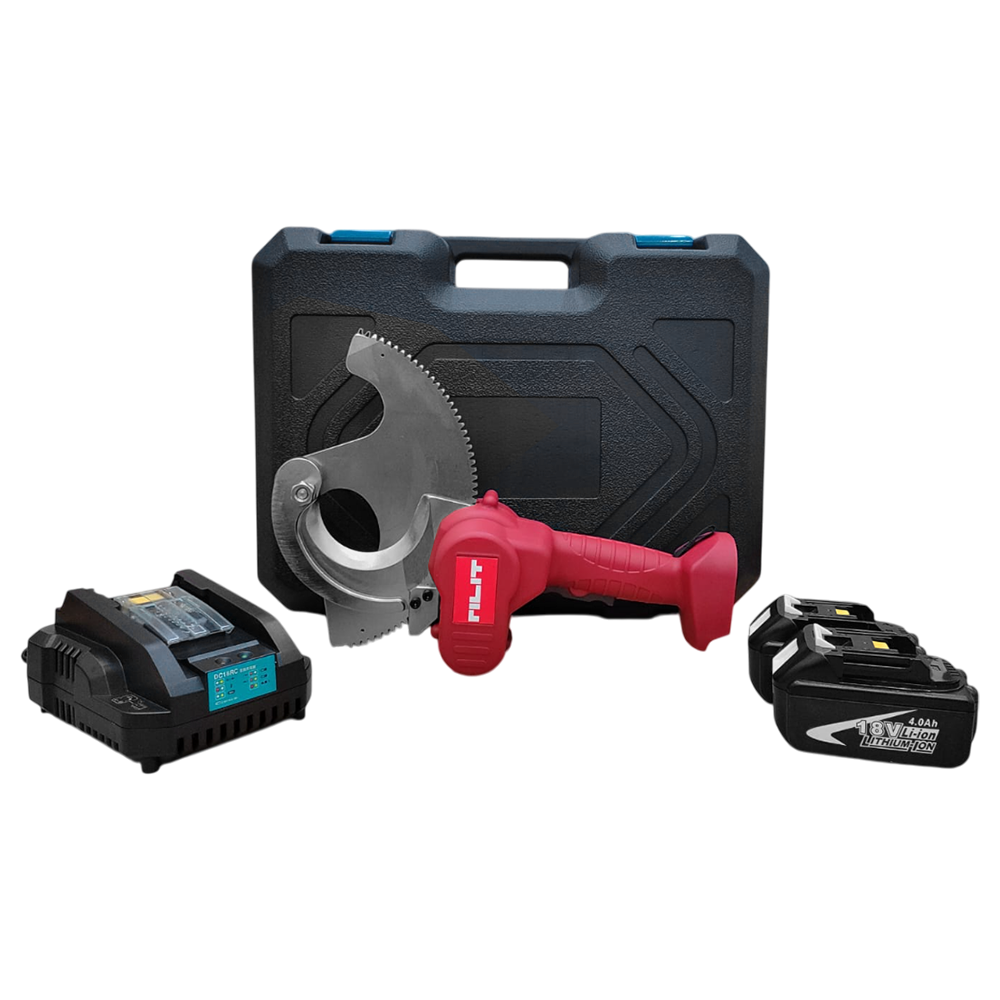 CORTADOR DE CABOS A BATERIA 18V RILIT EC-75M PARA CABO ATÉ 75MM - COM 02 BATERIAS 4.0AH, CARREGADOR BIVOLT E MALETA
