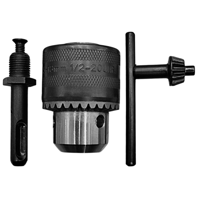 KIT MANDRIL COM CHAVE 1/2" ROSCA 1/2X20 + ADAPTADOR 1/2" PARA ENCAIXE SDS-PLUS - ARITA - Imagem 2
