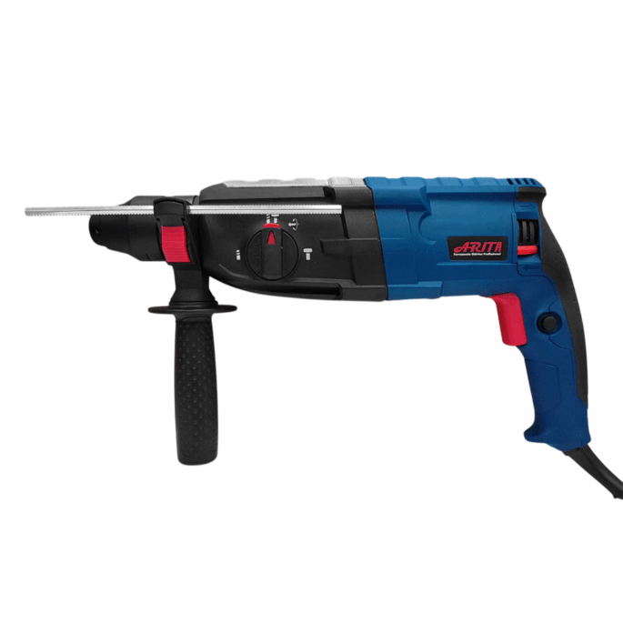 MARTELETE PERFURADOR E ROMPEDOR SDS-PLUS 28MM 850W 3.0 JOULES ARITA 2801SRE 2.7KG 220V COM PONTEIR, TALHADEIRA, BROCAS E MALETA - Imagem 3
