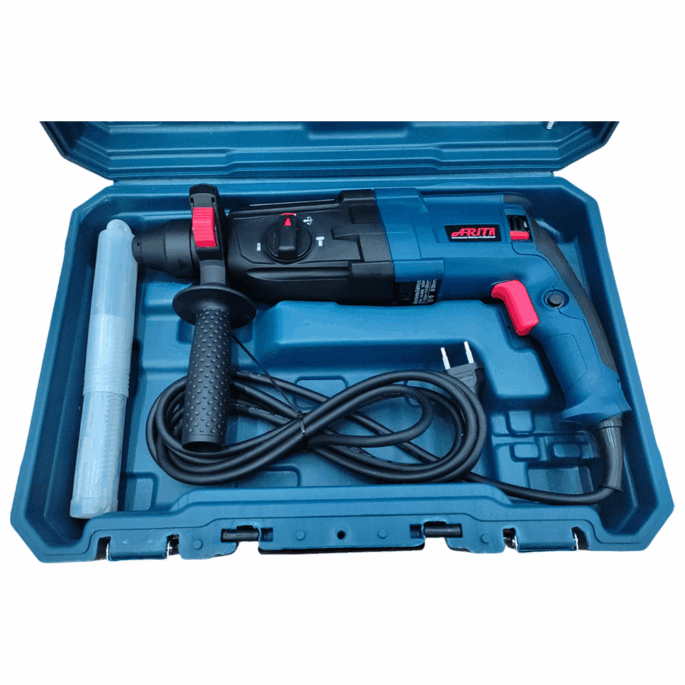MARTELETE PERFURADOR E ROMPEDOR SDS-PLUS 28MM 850W 3.0 JOULES ARITA 2801SRE 2.7KG 220V COM PONTEIR, TALHADEIRA, BROCAS E MALETA - Imagem 6