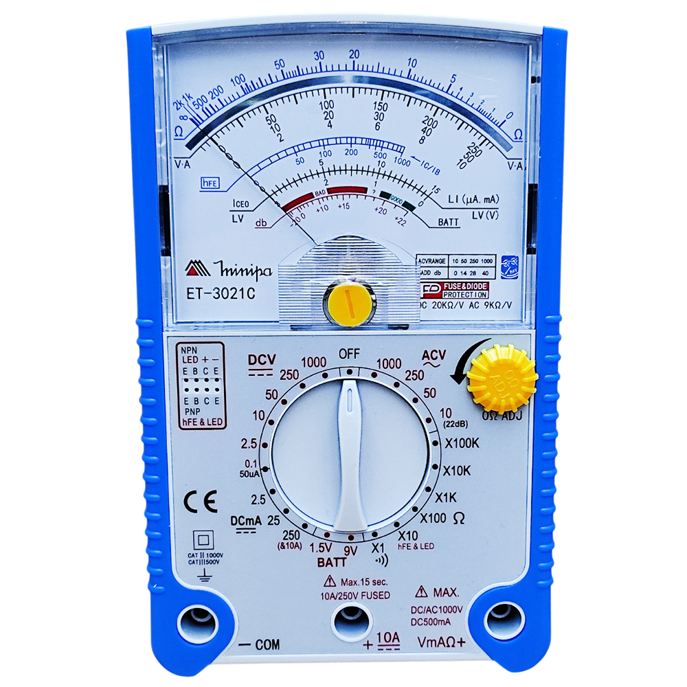 MULTIMETRO ANALOGICO PROFISSIONAL 500V MINIPA ET-3021C