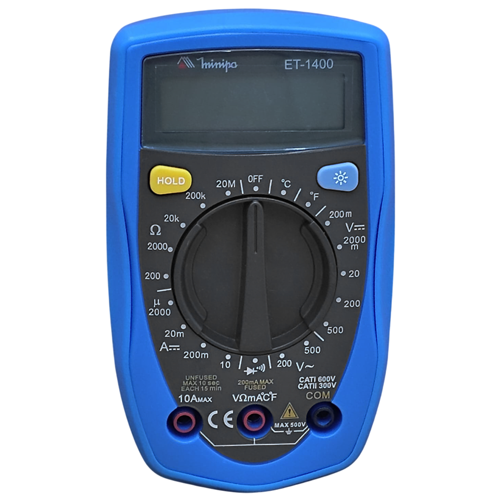 MULTIMETRO DIGITAL MINIPA ET-1400 DISPLAY TESTE DIODO CORRENTE